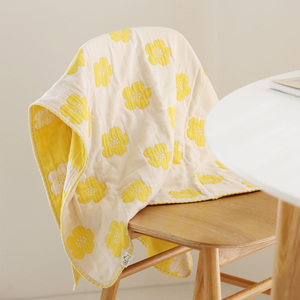 투유모유 노란꽃 자가드 사계절 블랭킷